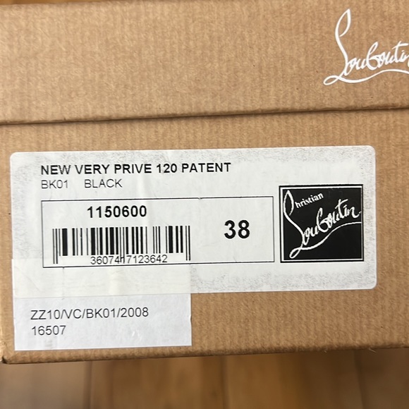 BRAND NEW Christian Louboutin New Very Prive 120 Black Patent - Picture 7 of 7